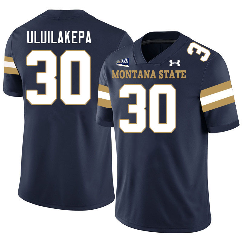 Men #30 Danny Uluilakepa Montana State Bobcats Jerseys Football Stitched-Navy